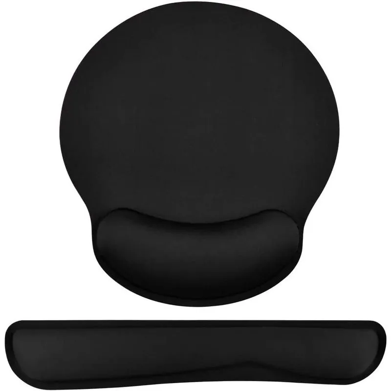 Mouse pad, tapete de mouse ergonômico + conjunto de apoio de pulso para teclado para computador/laptop, base de borracha antiderrapante, conjunto de descanso de pulso de espuma viscoelástica para alív