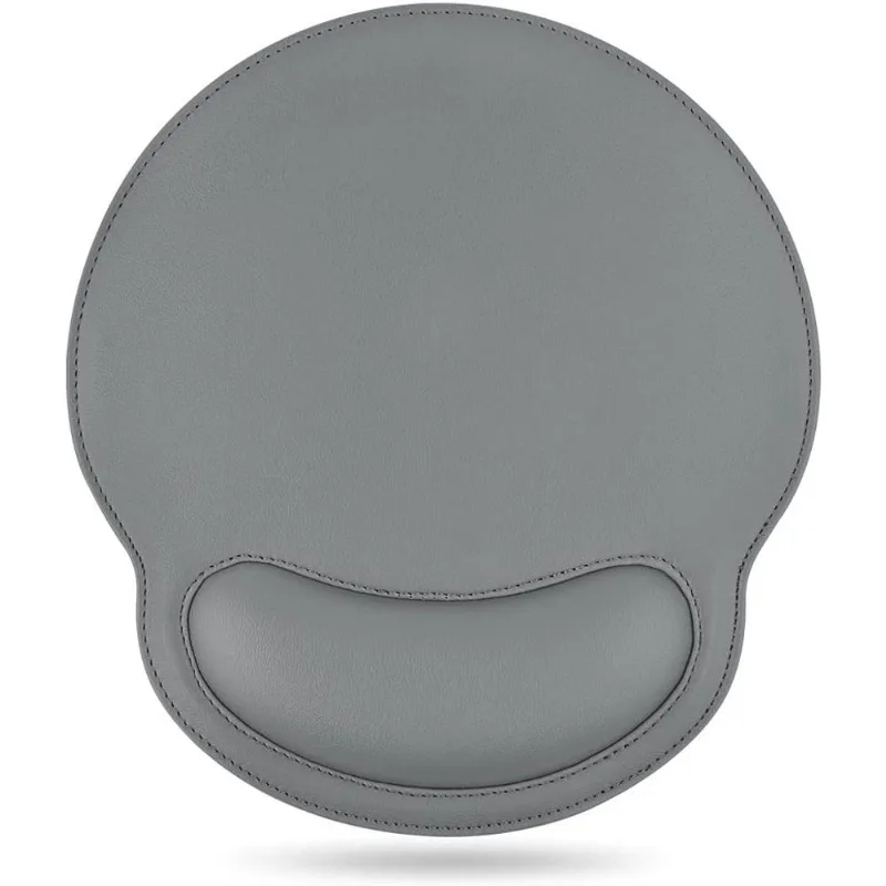 Mouse Pad, suporte de descanso de pulso de couro para mouse pad, design ergonômico, espuma viscoelástica durável, base de borracha antiderrapante, descanso de pulso, mouse pad para alívio da dor para