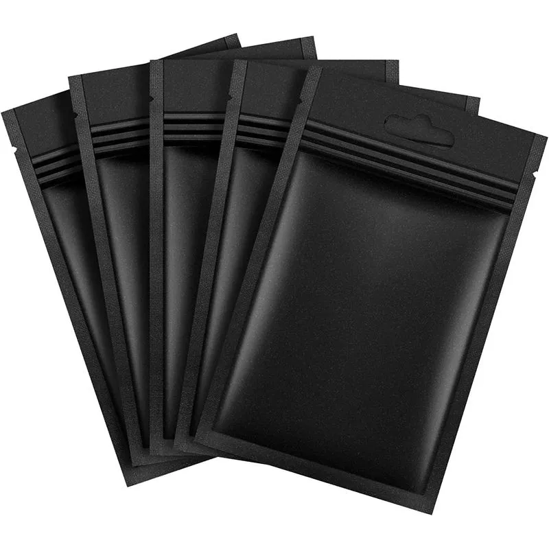 Sacos Com Zíper Em Folha De Alumínio De 200 Peças (pretos, 8x13 Cm)