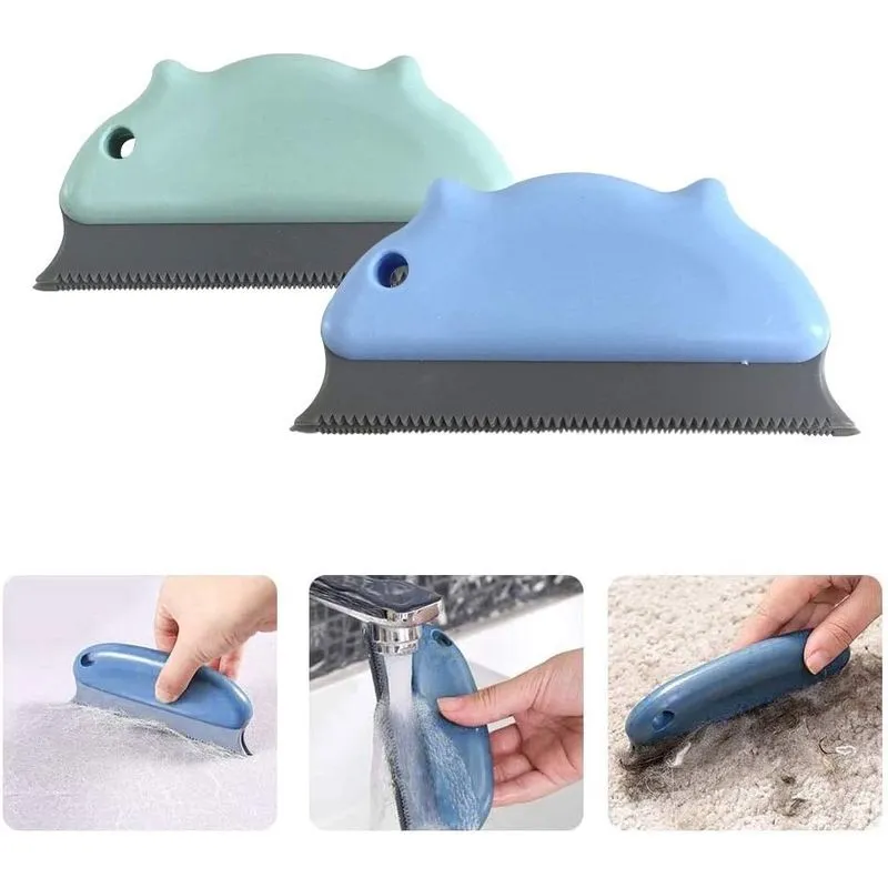 2 peças de escova removedor de pêlos de animais de estimação, detalhe de pelos de animais de estimação com alça, removedor de pêlos de gato e cachorro, escova removedor de pêlos para limpeza de carros
