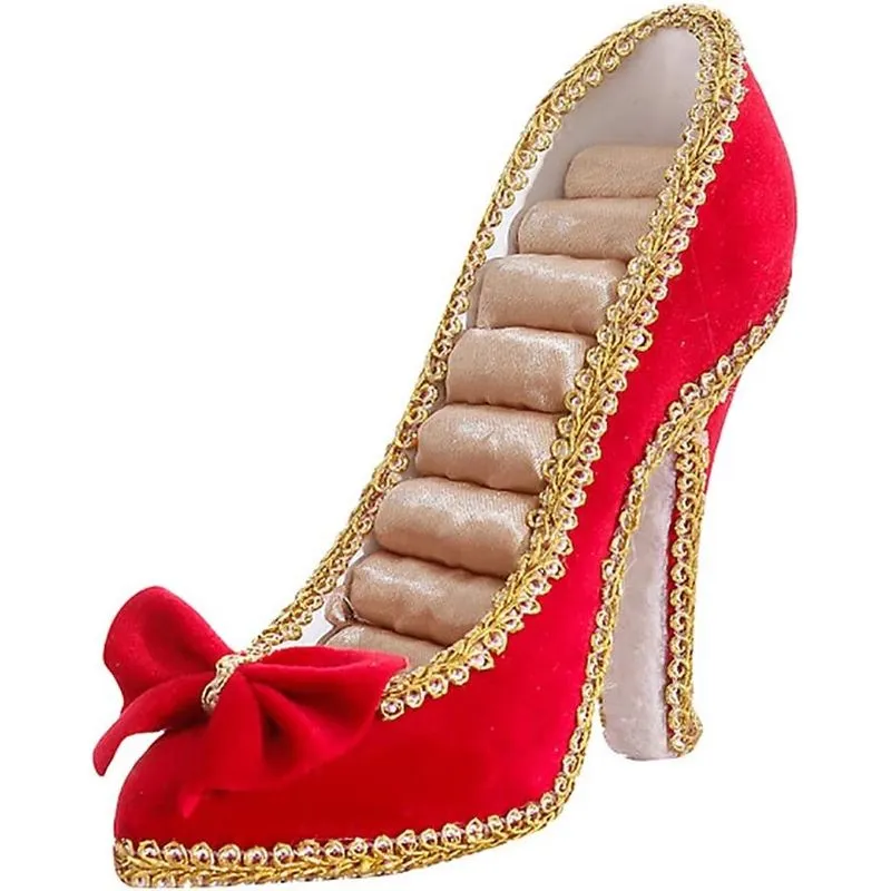 Suporte de exibição de joias de moda Colar Suporte de suporte de joias Display Brinco Colar Pulseira Anéis Organizador Expositor para presente de noiva de meninas (suporte de anel de sapato de salto a