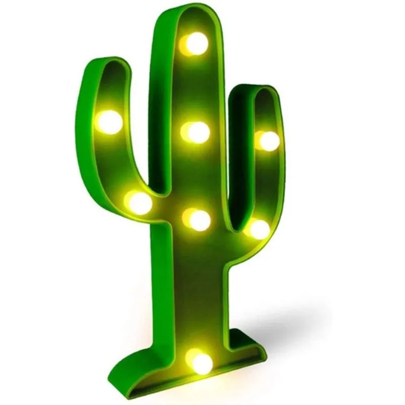 Candeeiro de cacto de LED huoguo, candeeiro de mesa noturno de cacto fofo para quarto infantil, quarto, festa, jardim, decoração para casa (verde)