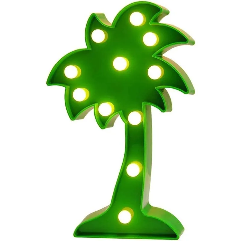 Candeeiro de LED para palmeiras huoguo, candeeiro de mesa noturno bonito de coqueiro para quarto de criança, quarto, presente, festa, parede, escritório, decoração verde