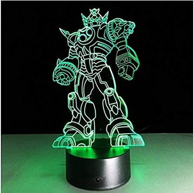 Lâmpada de luz noturna 3D Illusion Optimus Prime, 7 cores, mudança gradual, interruptor de toque, usb, mesa, mesa, autobots, lâmpada ideal para presentes ou decorações de escritório doméstico