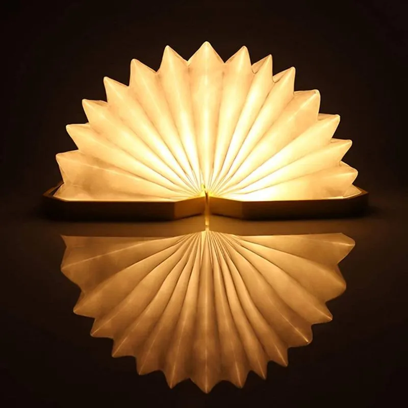 Candeeiro de livro dobrável huoguo, luz de livro, luz USB recarregável em forma de livro, candeeiro de mesa LED de 6 cores para decoração, design magnético, material ecológico (preto)