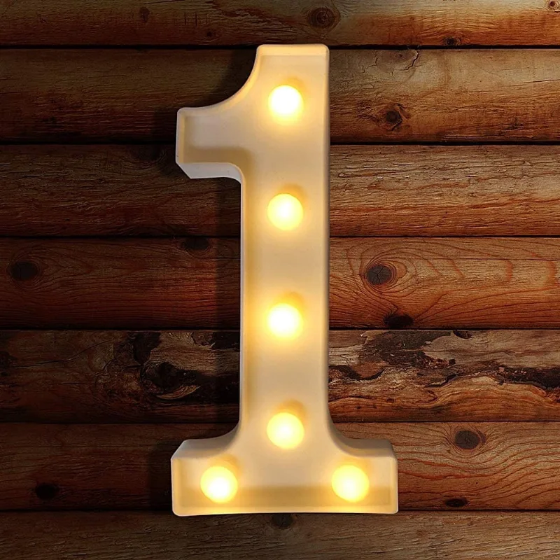 Números iluminados da Huoguo, luz de LED para iluminação noturna para decoração de parede, acende letras de casamento/festa de aniversário alimentadas por bateria luzes de números de decoração de Nata