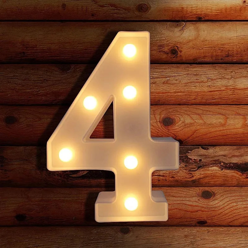 Números iluminados da Huoguo, luz de LED para iluminação noturna para decoração de parede, acende letras de casamento/festa de aniversário alimentadas por bateria luzes de números de decoração de Nata