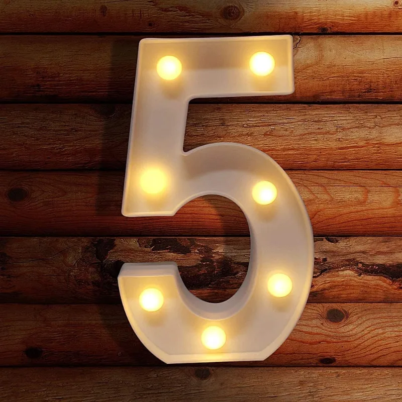 Números iluminados da Huoguo, luz de LED para iluminação noturna para decoração de parede, acende letras de casamento/festa de aniversário alimentadas por bateria luzes de números de decoração de Nata