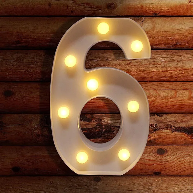 Números iluminados da Huoguo, luz de LED para iluminação noturna para decoração de parede, acende letras de casamento/festa de aniversário alimentadas por bateria luzes de números de decoração de Nata