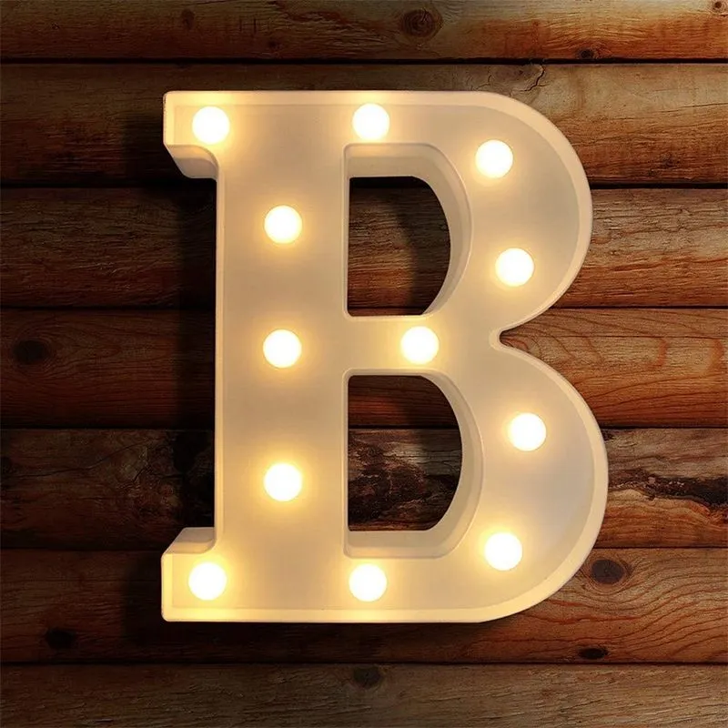 Luzes de LED para letras da Huoguo iluminam a luz noturna, letreiro alfabeto para decoração de parede, letras iluminadas para festas de casamento/aniversário, luzes para decoração de natal alimentadas