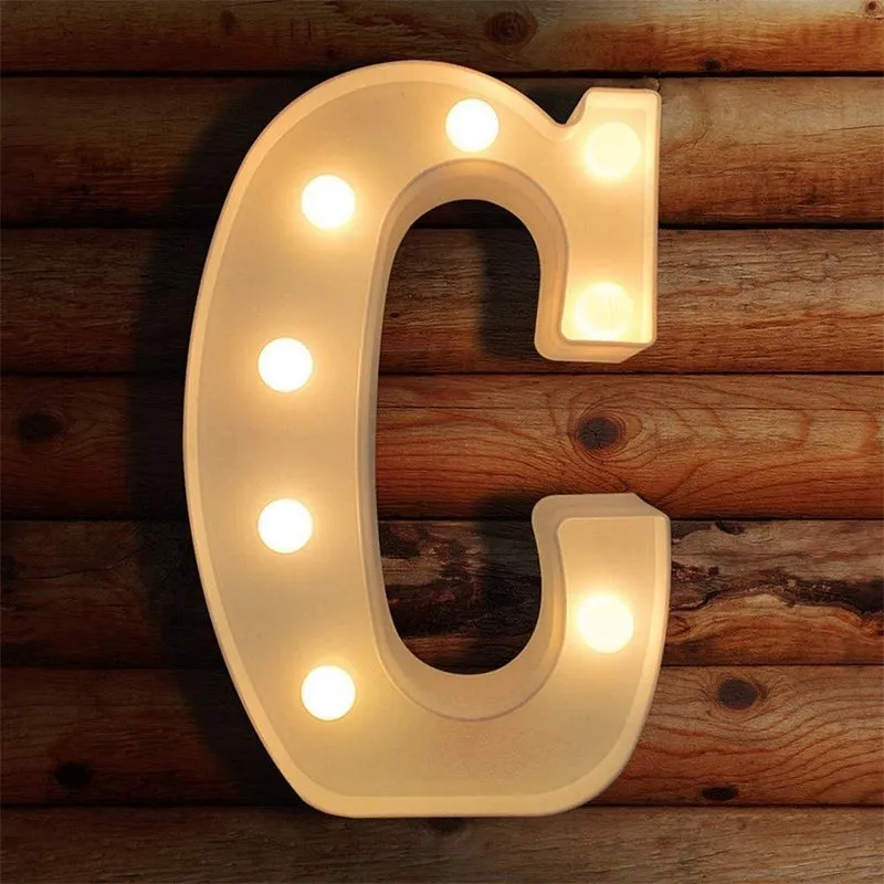 Luzes de LED para letras da Huoguo iluminam para luz noturna, letreiro alfabeto para decoração de parede, letras iluminadas para festas de casamento/aniversário, luzes de Natal alimentadas por bateria