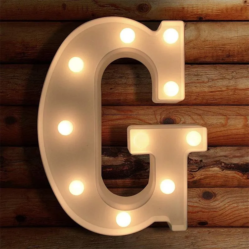 Luzes de LED para letras da Huoguo iluminam a luz noturna, letreiro alfabeto para decoração de parede, letras iluminadas para festas de casamento/aniversário, luzes para decoração de natal alimentadas