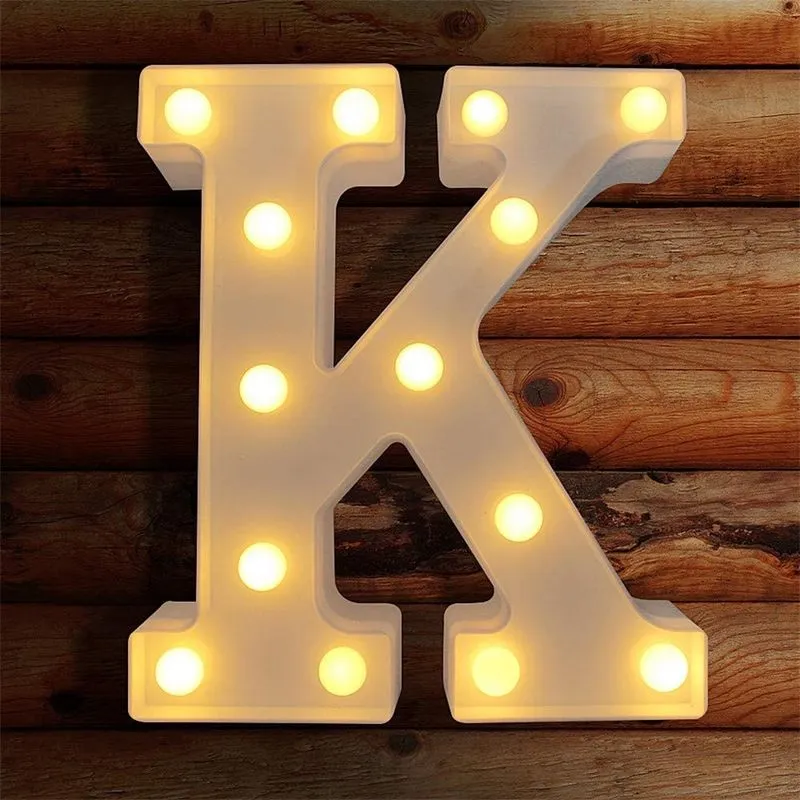 Luzes de LED para letras da Huoguo iluminam a luz noturna, letreiro alfabeto para decoração de parede, letras iluminadas para festas de casamento/aniversário, luzes para decoração de natal alimentadas