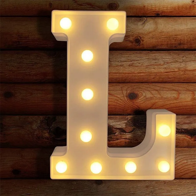 Luzes de LED para letras da Huoguo iluminam a luz noturna, letreiro alfabeto para decoração de parede, letras iluminadas para festas de casamento/aniversário, luzes de Natal alimentadas por bateria (g