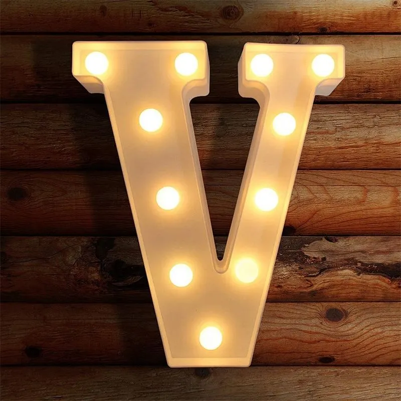 Luzes de LED para letras da Huoguo iluminam a luz noturna, letreiro alfabeto para decoração de parede, letras iluminadas para festas de casamento/aniversário, luzes para decoração de natal alimentadas