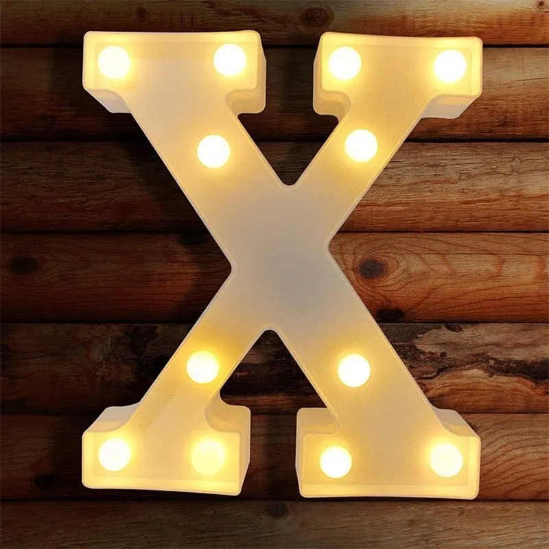 Luzes de LED para letras da Huoguo iluminam a luz noturna, letreiro alfabeto para decoração de parede, letras iluminadas para festas de casamento/aniversário, luzes para decoração de natal alimentadas