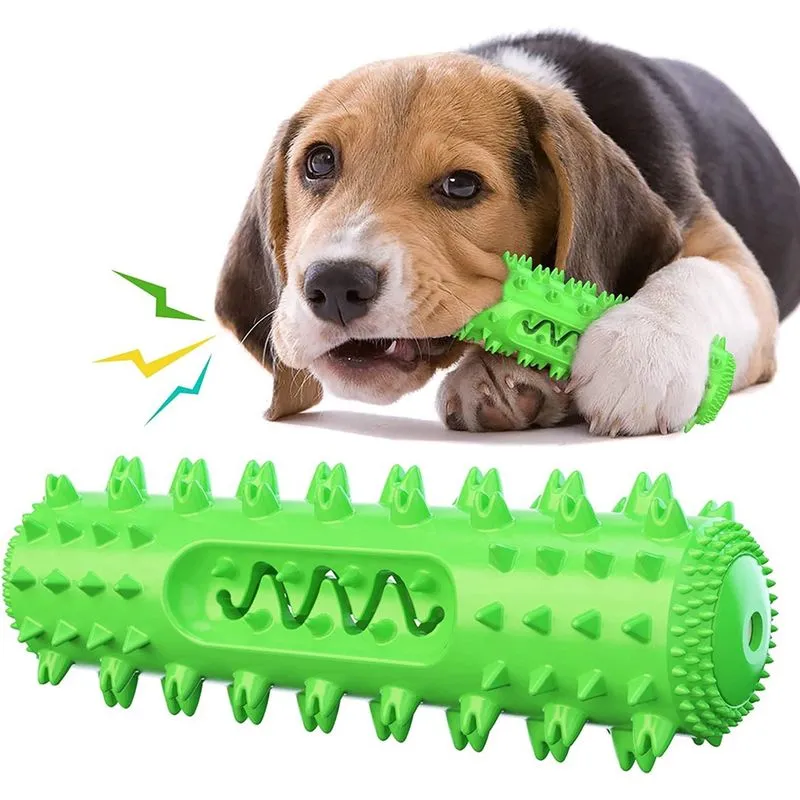 Brinquedos para mastigar filhotes de cachorro, brinquedos para mastigar cães - brinquedos resistentes de palito de milho para treinar e limpar dentes, brinquedo interativo com ventosa e escova de dent