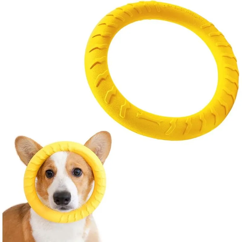 Brinquedos indestrutíveis para cães huoguo, brinquedos para mastigar cães para mastigar agressivos, discos voadores para raças pequenas/médias/grandes. Brinquedos flutuantes de anel de cachorro para j
