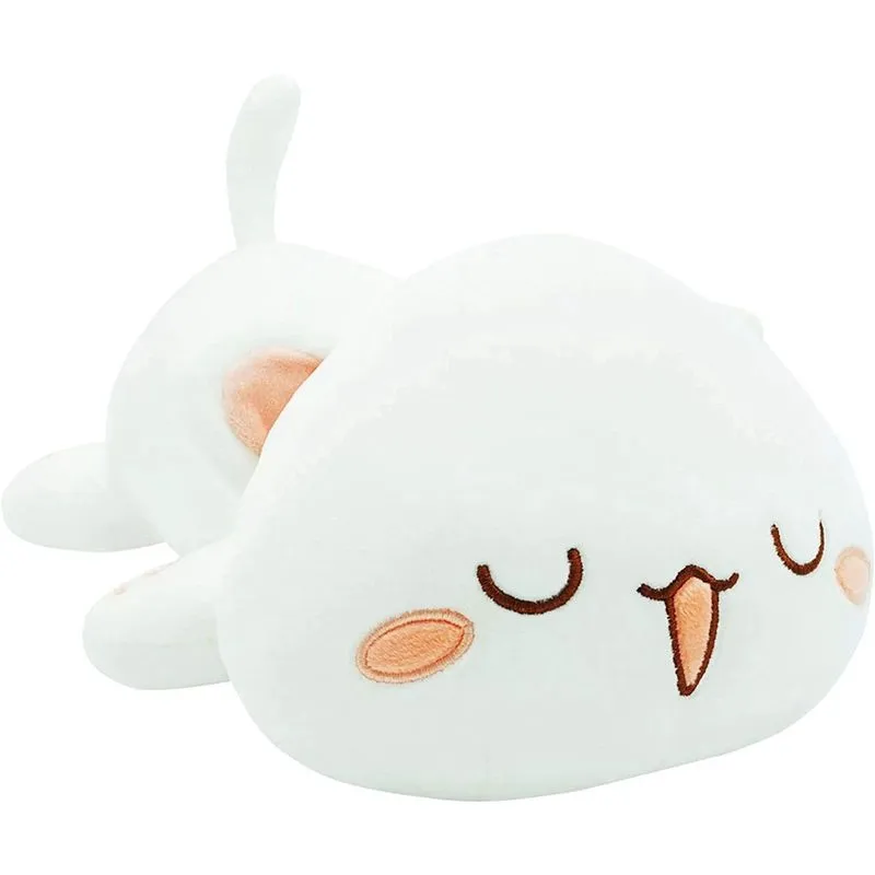 Brinquedo de pelúcia fofo gatinho de pelúcia animal de estimação gatinho macio anime gato travesseiro de pelúcia para crianças (branco b, 30,5 cm)