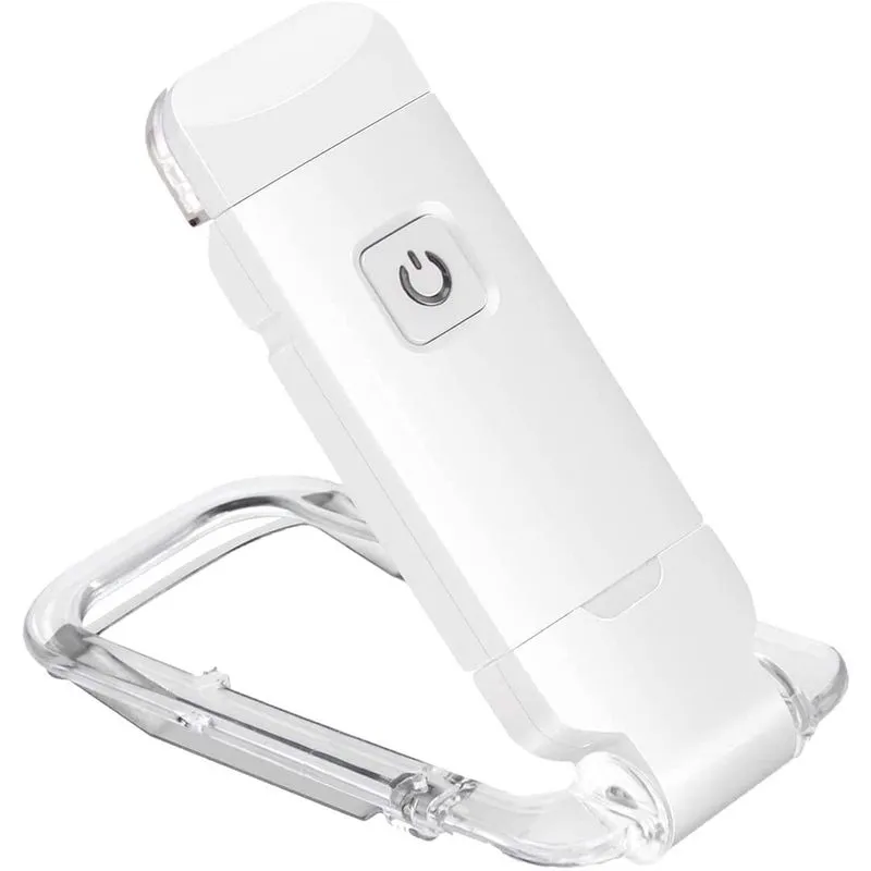 Luz de livro recarregável usb, para crianças lendo na cama, lâmpada de leitura de livros com clipe de led, 3 cores, 9 níveis ajustáveis de brilho, para cuidados com os olhos à noite, branco quente, pe