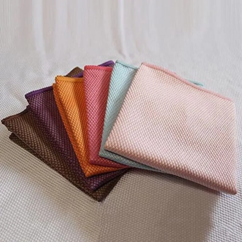 Pano de limpeza de polimento de microfibra de escama de peixe huoguo Pano de limpeza absorvente durável para espelhos de carros com janelas, 5 tiras de cor lisa