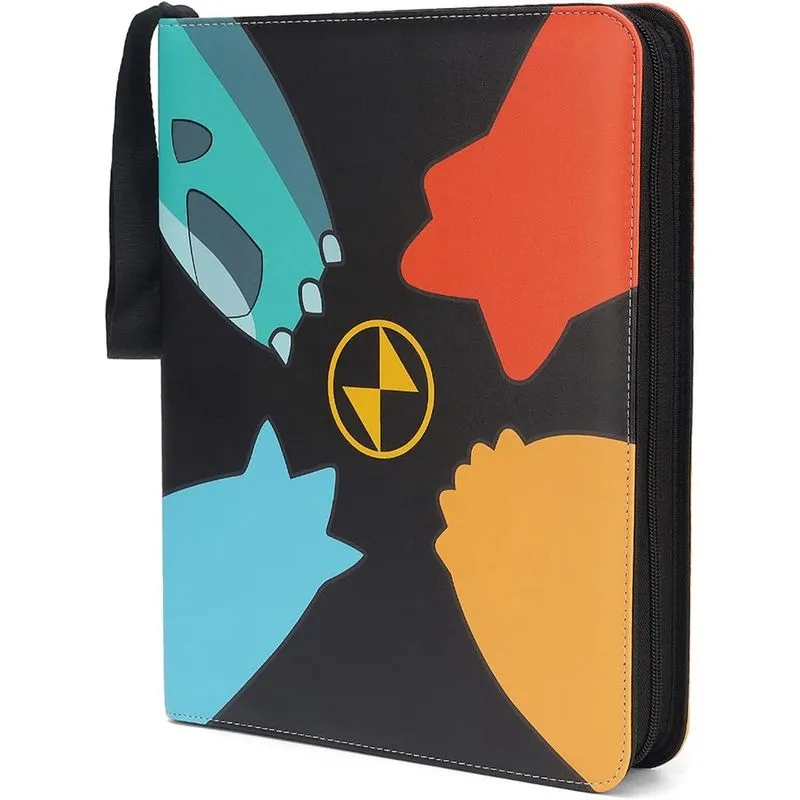 Pasta de cartões colecionáveis com capas, porta-cartões com 50 páginas premium de 4 bolsos, comporta até 400 cartas, álbum de cartas de transporte, organizador de pastas de livros para cartas Pokémon