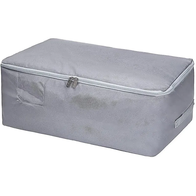1 peça de rack de roupas extra grande cômodas embaixo da cama, bolsas organizadoras dobráveis para edredons (cinza, xxl)