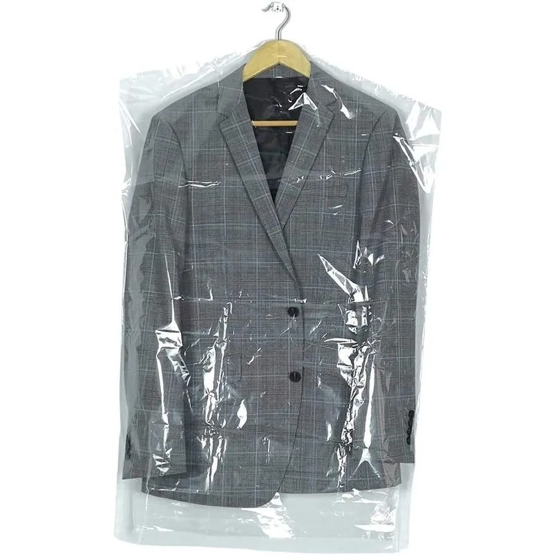 Pacote com 15 sacos protetores de capa de roupas leves de plástico transparente para lavagem a seco de 35,4 polegadas para armazenamento de roupas no armário. Transparente 15PCS transparente 15PCS