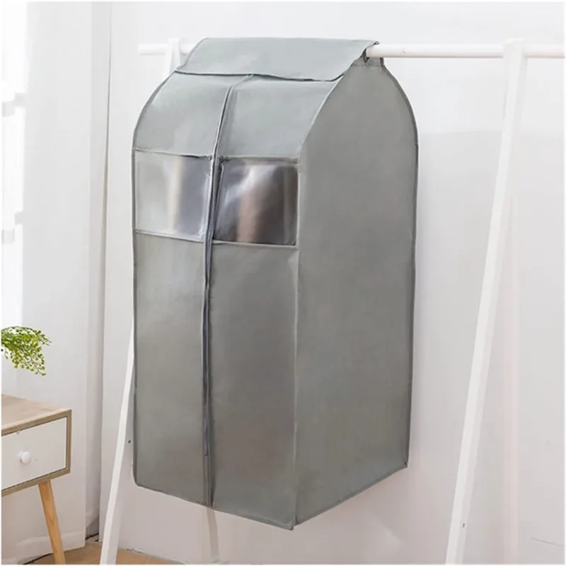 Capas de roupas Roupas não tecidas Capa protetora contra poeira Guarda-roupa Vestido de suspensão Capa protetora contra poeira Vestido Terno Casaco Armazenamento Bolsa Organizador de estojos (Cor: Cin