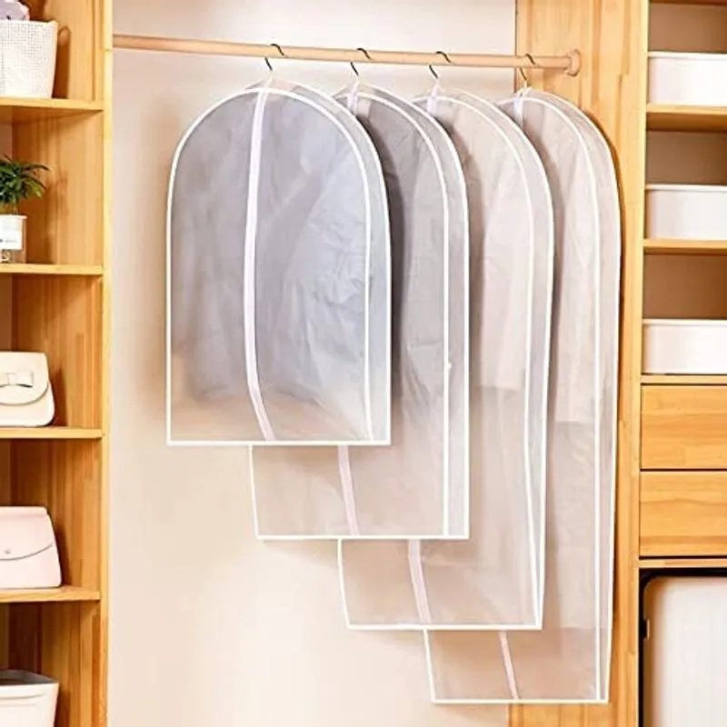 Capas de vestuário Capas de roupas Vestido de vestuário Jaqueta Protetor de casaco Bolsa de viagem Capa protetora contra poeira Bolsa tridimensional Organizador Guarda-roupa Roupas penduradas Azul Eco