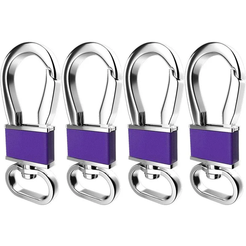 Pacote com 4 mosquetões de metal chaveiro gancho de clipe de chave, porta-chaves organizador de porta-chaves para localizador de chaves de carro