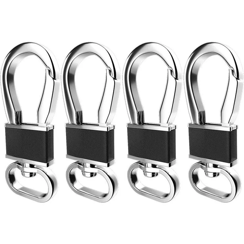 Pacote com 4 mosquetões de metal chaveiro gancho de clipe de chave, porta-chaves organizador de porta-chaves para localizador de chaves de carro