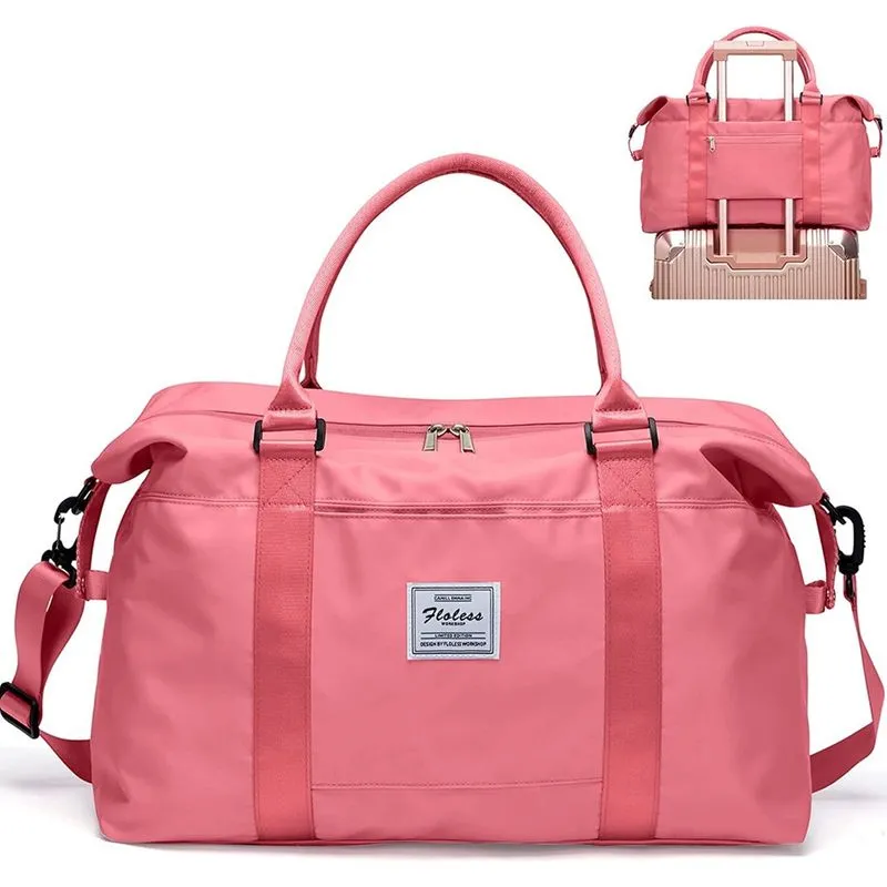 Malas de viagem femininas, bagagem de mão feminina para fins de semana, bolsa de ginástica esportiva, mochila de treino, bolsa de ombro noturna para laptop de 15,6 polegadas (grande, vermelha)