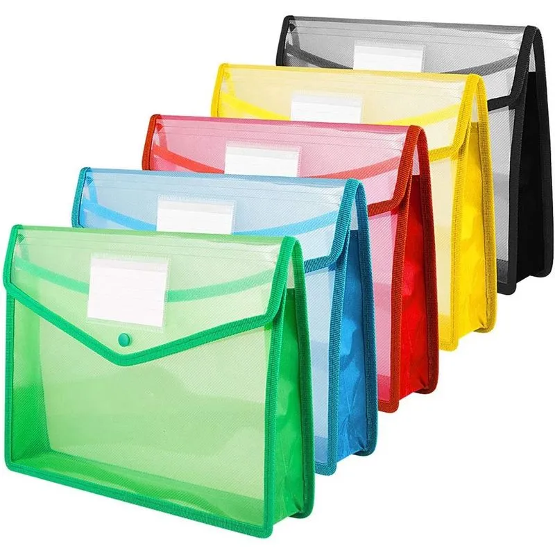 Pastas de arquivo 5 unidades de plástico expansível de bolso acordeão pasta de arquivo documento organizador de pastas expansível poli colorido para escola escritório doméstico A4