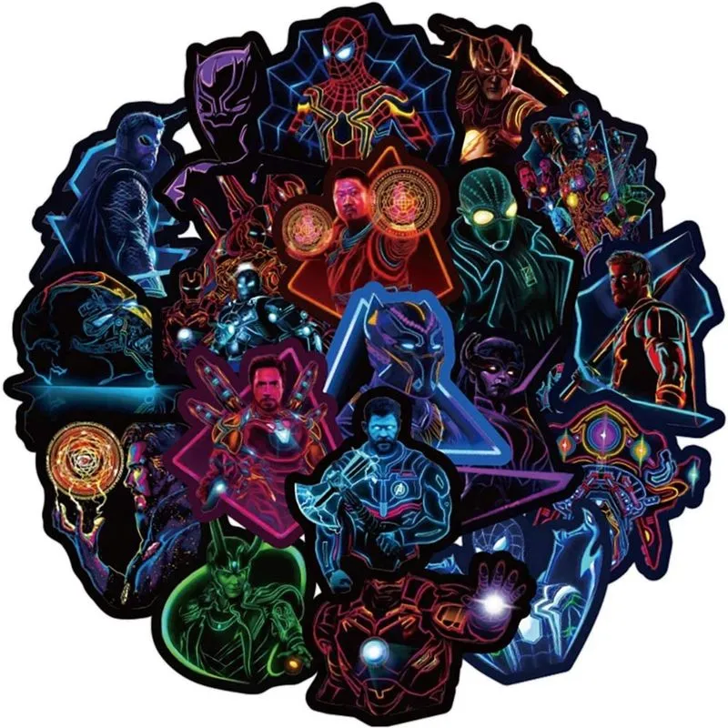 Adesivos escuros para vingadores para adolescentes meninos meninas adultos 100 peças adesivos de vinil à prova d'água para garrafa de água laptop tablet carro skate hidrofrascos capacete de computador