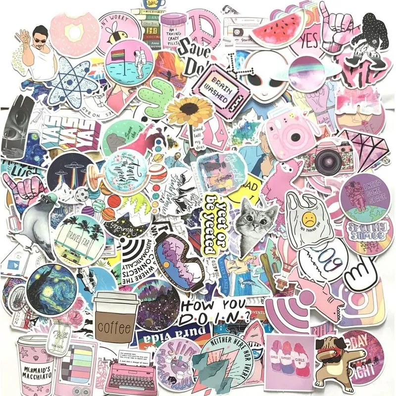 156 unidades de adesivos bonitos, pacote de adesivos para laptop e garrafa de água para adolescentes, meninas, mulheres adesivos de vinil à prova d'água