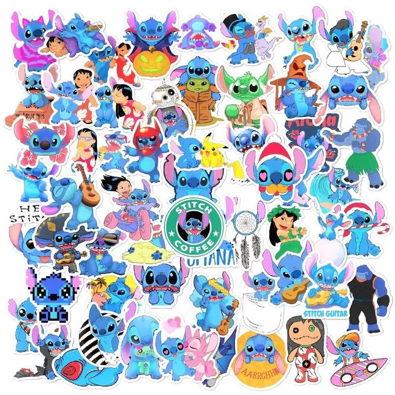 Lilo & Stitch Caroon Stickers (106 pcs) Vinil à prova d'água para garrafa de água Laptop Bagagem Carro Motocicleta Bicicleta Geladeira diy Styling Vinil Casa