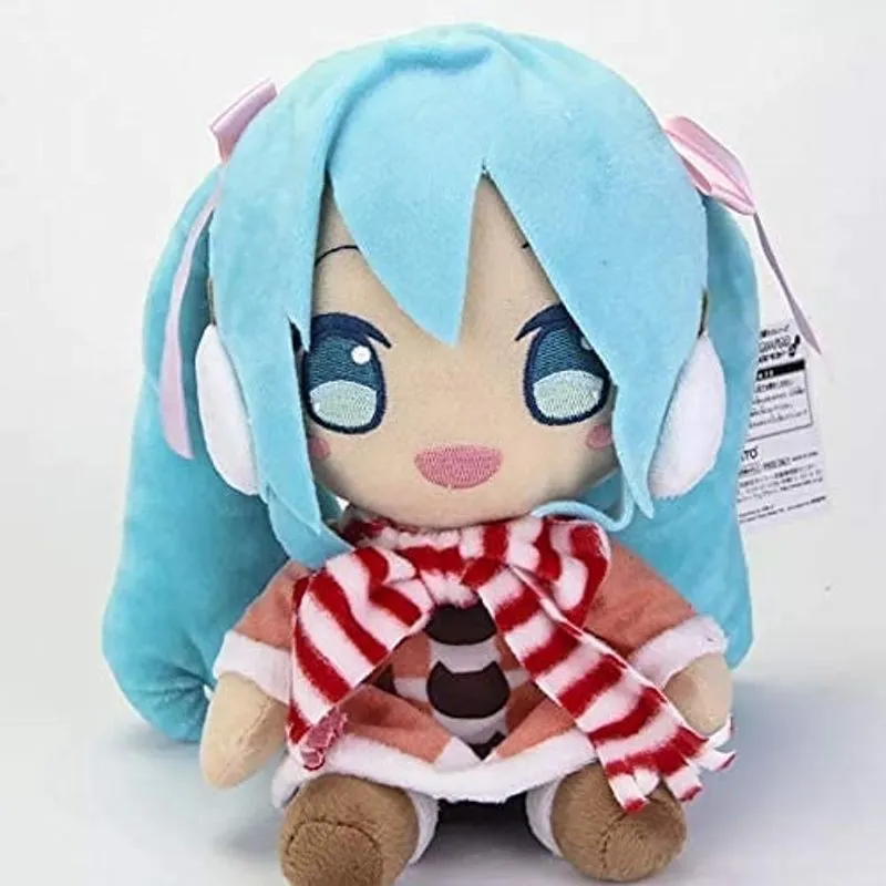 Boneca de pelúcia macia Hatsune Miku 25,4 cm (saia rosa)