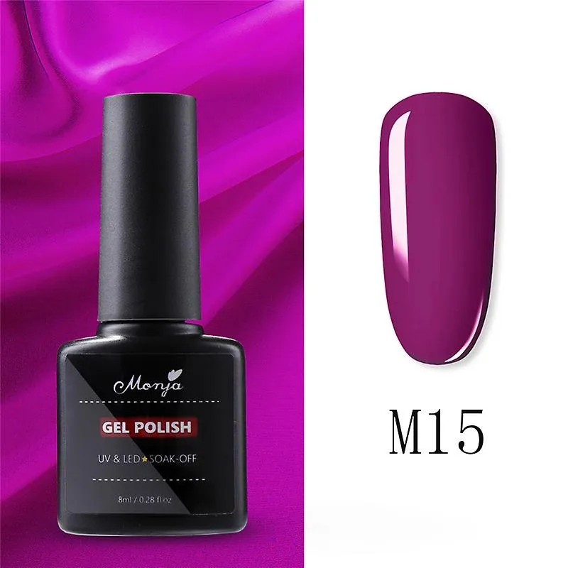 Gel para arte do prego diy 8 ml garrafa de plástico uv led cor pura gel de unha esmalte tinta soak-ff