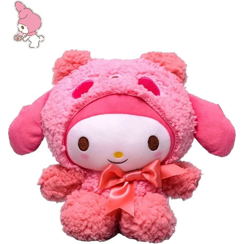 Boneca de Pelúcia Fofinha da Série de Animes Kawaii - My Melody, Cinnamoroll e Panda Cross-Dresser