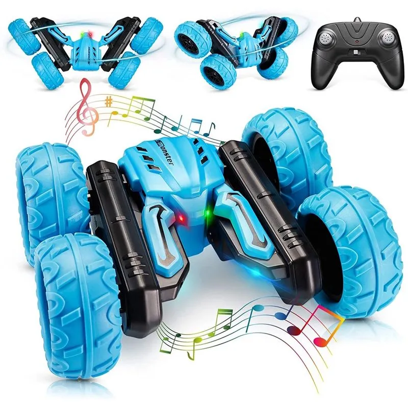 Rc Stunt Car Toys, Hobby rc Car 2.4GHz 4WD Remote Control Car, dupla face 360° girar com música rc Car, Flips Recarregável rc Car Toy para Crianças Meninos e Meninas com mais de 3 anos