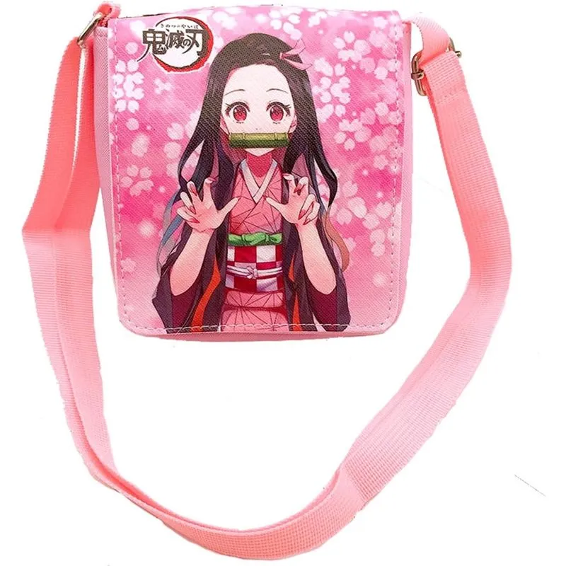 Bolsas de ombro Demon Slayer, mochila Demon Slayer para Kamado Nezuko, bolsas mensageiro Demon Slayer presente para fãs de anime