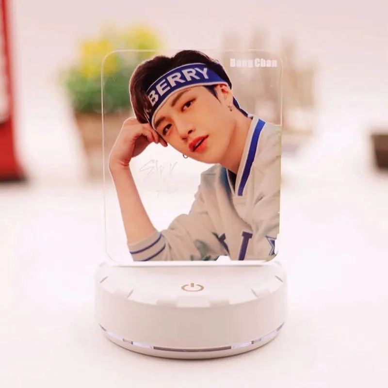 Kpop Stray Kids Night Light Felix Bangchan Hyunjin Acrílico Colorido LED Nightstand Lamp