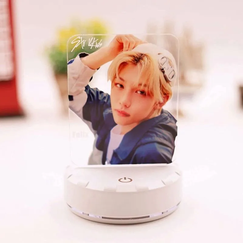 Kpop Stray Kids Night Light Felix Bangchan Hyunjin Acrílico Colorido LED Nightstand Lamp