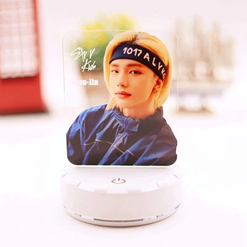 Kpop Stray Kids Night Light Felix Bangchan Hyunjin Acrílico Colorido LED Nightstand Lamp