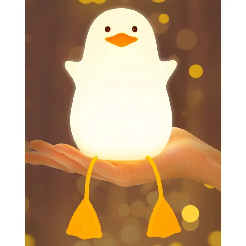 Luz noturna infantil de pato fofo, luz noturna de berçário, auxílio para amamentação e sono para crianças, luz noturna macia para cuidar dos olhos, com sensor de toque