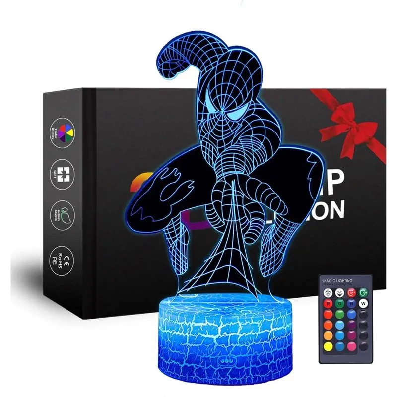 Presentes para meninos Luzes noturnas 3D para crianças com controle remoto e toque inteligente 7 cores mudando brinquedos para meninos reguláveis para 3 4 5 6 7 8 anos de idade meninos presentes de Na
