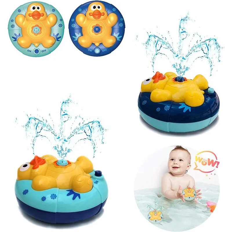 Brinquedos de banho de bebê, 2 x brinquedos giratórios automáticos para banheira de água com spray (2 unidades)