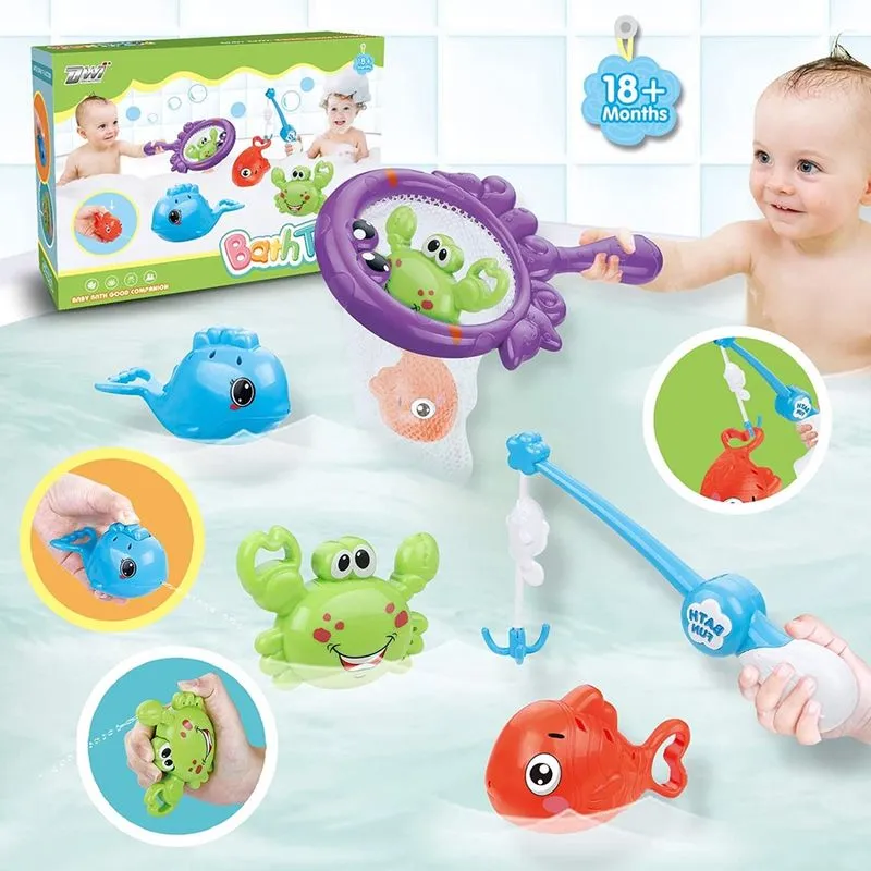 Jogo de Pesca para Banho com Rede de Peixe - Livre de bpa e Mofo