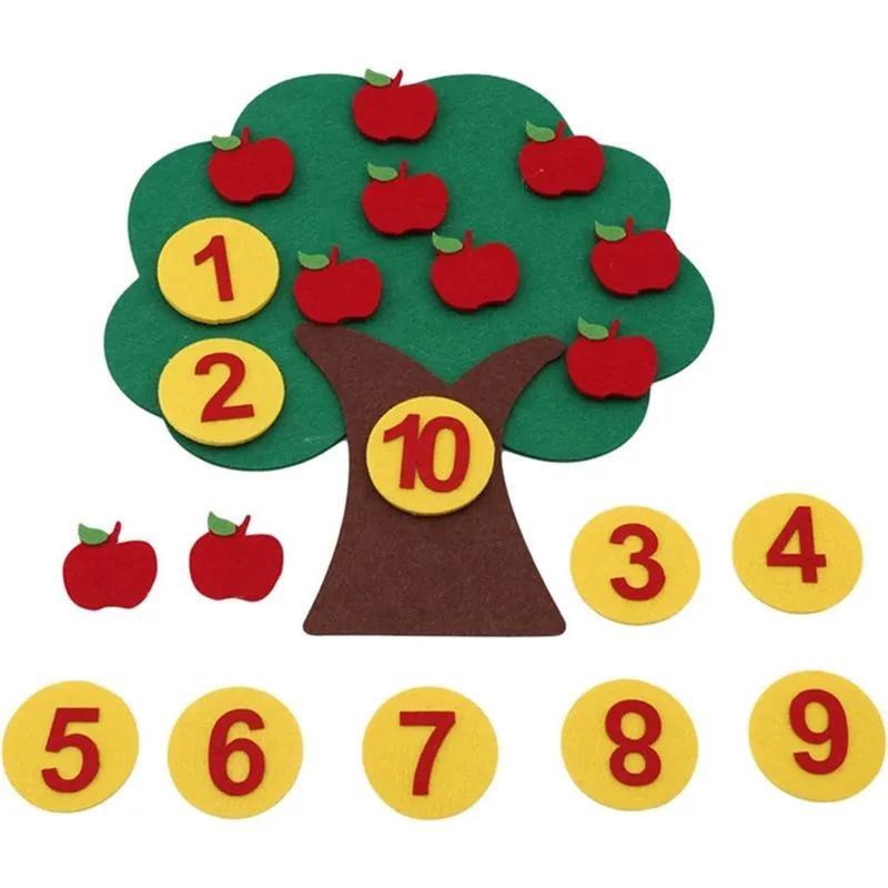 Jogo de Contagem de Árvores de Feltro - Brinquedo Educativo Pré-Escolar (70 characters)